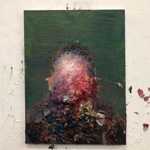 Pintura de Alex Merritt en su estudio #AlexMerritt #BoothGallery #FineArt #painting