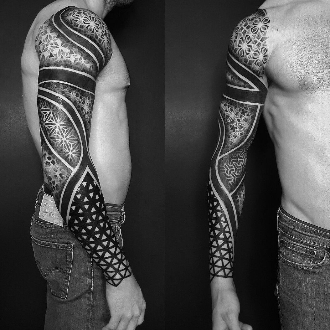 Update more than 66 full sleeve geometric tattoo best - in.coedo.com.vn