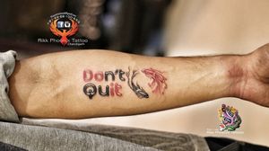 Don't quit-Do it with Pisces Fish symbolZodiac Sign,Motivation Tattoo Design,Color Tattoo