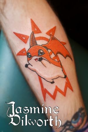Patamon done while I was in NY! I still have a few more Digimon flash as well! Come check them out before they're gone!#tattoo #tattooartist #femaletattooartist #flash #flashtattoo #patamon #digimon #legtattoo #colortattoo #anime #animeink #animetattoo #animemasterink #newhampshire #boston #newyork #greenland #greenlandnh #nh #fingerlakes #ny #geneva #genevany #dovernh #kittery #newenglandartist #newengland 