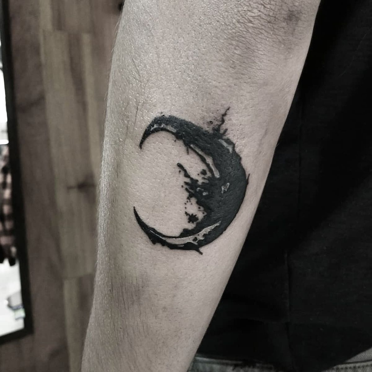 Tattoo uploaded by AlchemyCat • Moon tattoo, blackwork black moon, ink