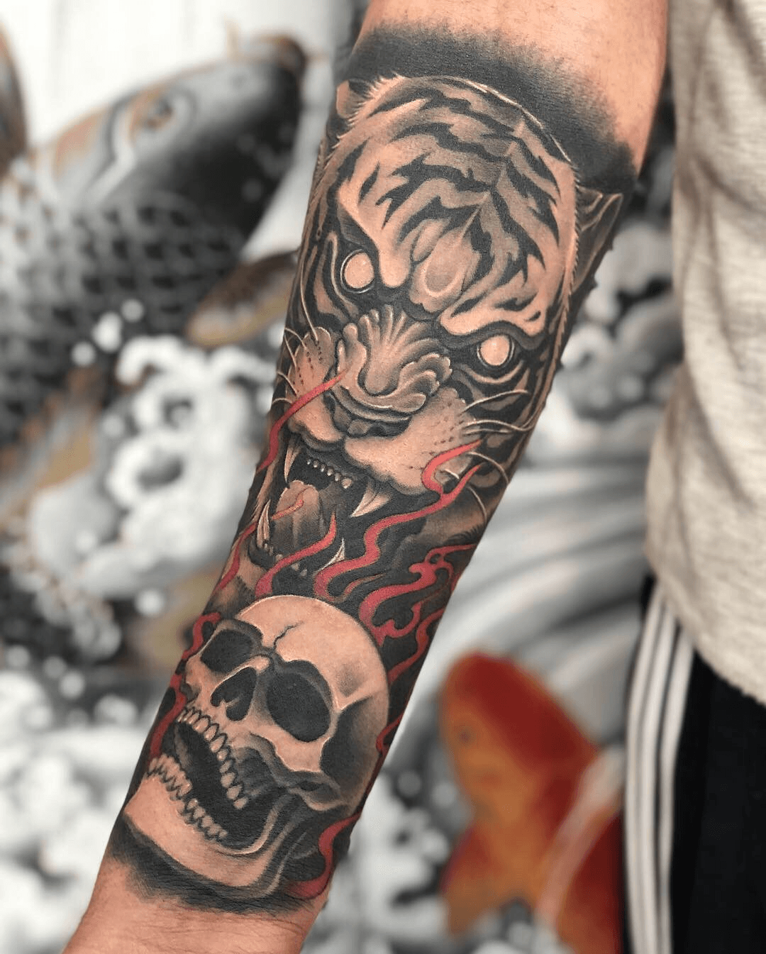 ghost tattoo design hyper realstic on arm high detailed  Arthubai