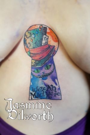 Alice in wonderland sternum piece done yesterday! It's so hard getting good pictures of a fresh tattoo (redness, bloody, puffy, purple stencil shit that refuses to come off when you want it to)#tattoo #tattooartist #femaletattooartist #aliceinwonderlandtattoo #aliceinwonderland #keyhole #sternumtattoo #sternum #tattedgirls #colortattoo #watercolor #watercolortattoo #greenland #greenlandnh #nh #newhampshire #geneva #genevany #ny #newyork #boston #kittery #dovernh