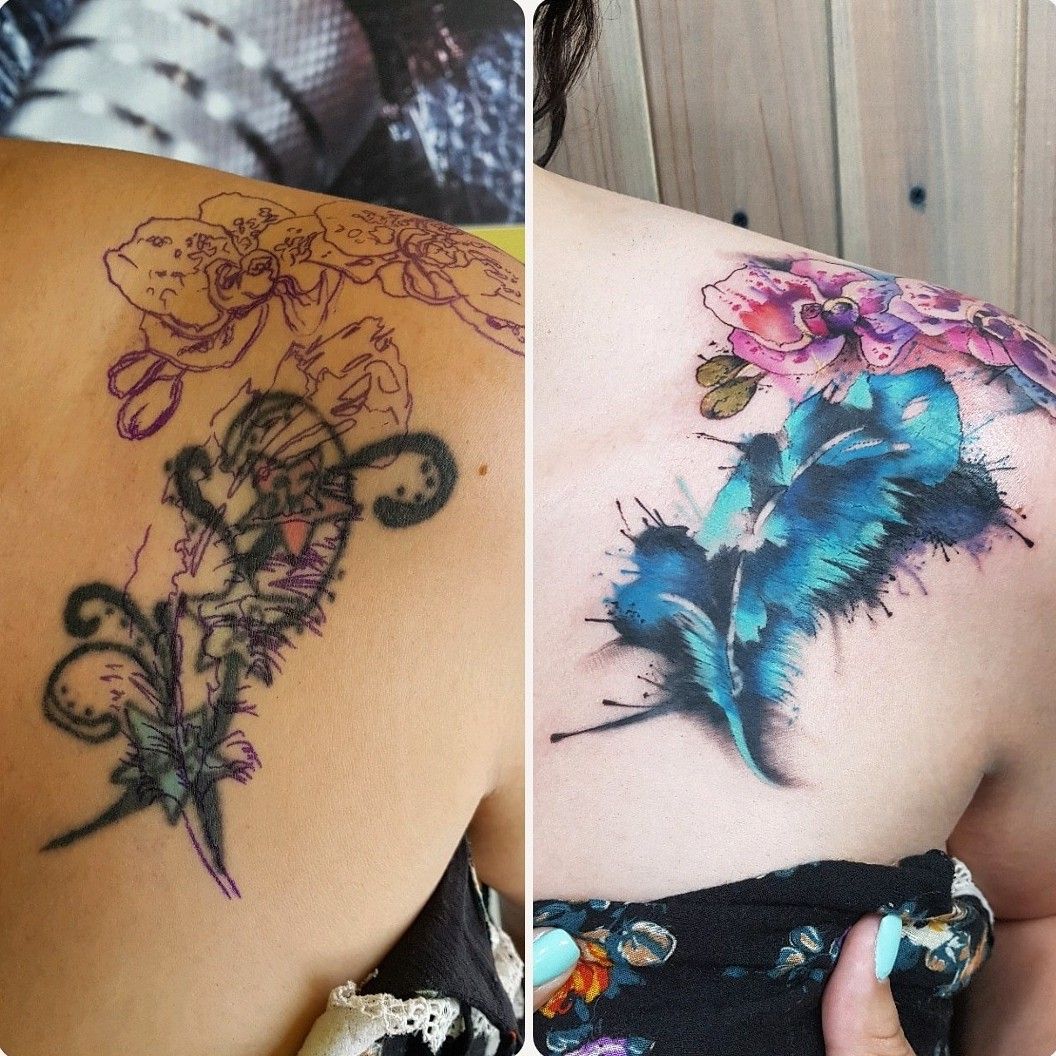 Watercolor cover up By me IG  uwutattoo  rtattoo