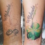 Cover up tattoo in watercolor style