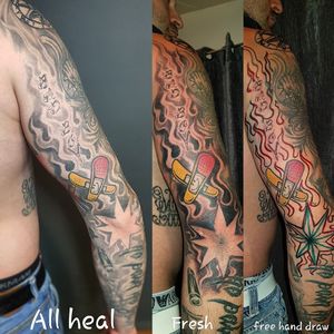 Sleeve I've done from free hand drawing to fresh and full heall 