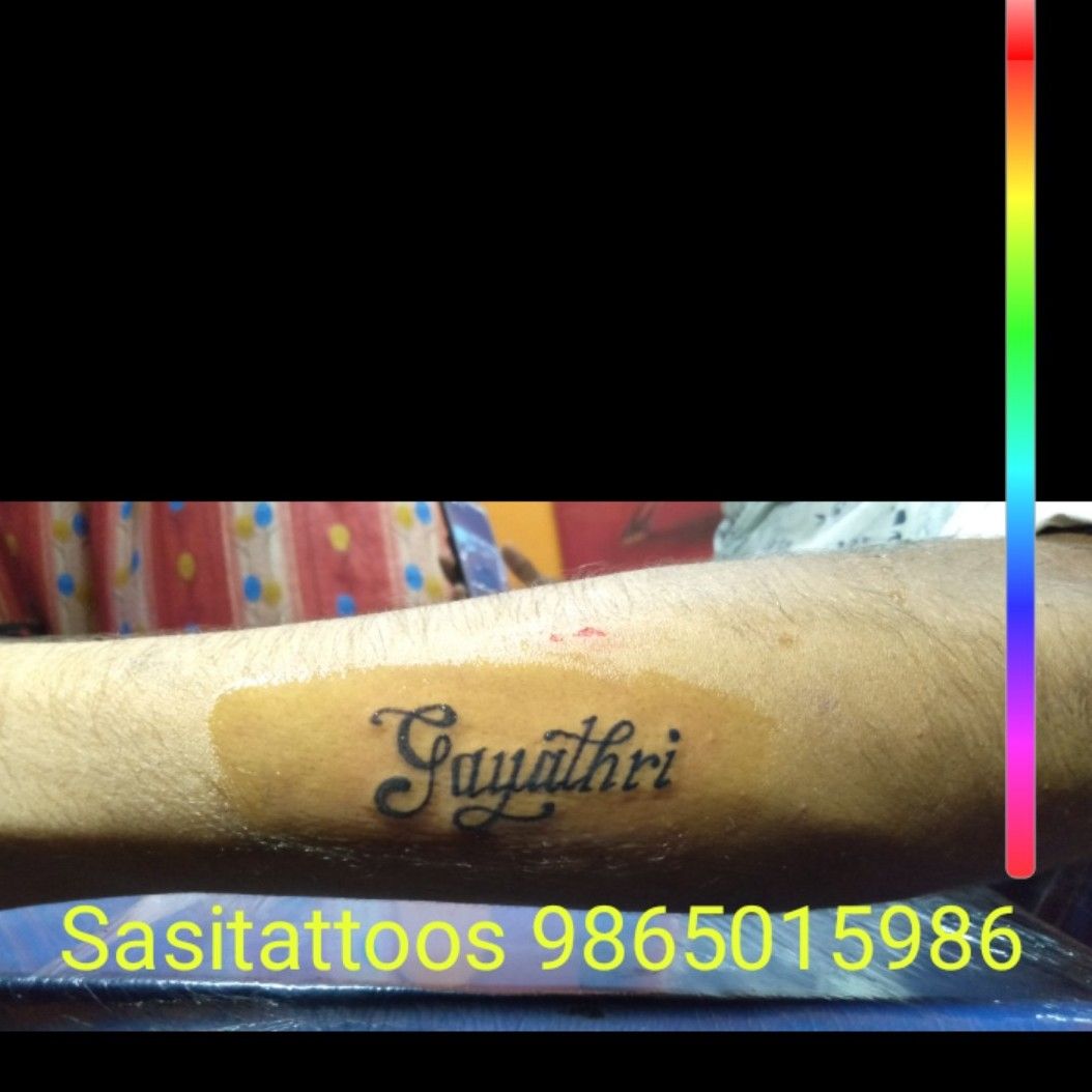 Gayatri Name Tattoo on Hand Chase and Neck Best Photos  StarBijay