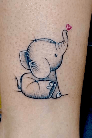 Gorgeous Toon Style Elephant Tattoo  Tiny Elephant Tattoos  Elephant  Tattoos  Crayon