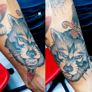 Dagger wolfhead neotraditional tattoo citas t consultas en edwardtattoo13@gmail.com o whatsapp al 640036355 #neotraditionaltattoo #wolfhead #dagger #neotrad #edwardortiztattoo