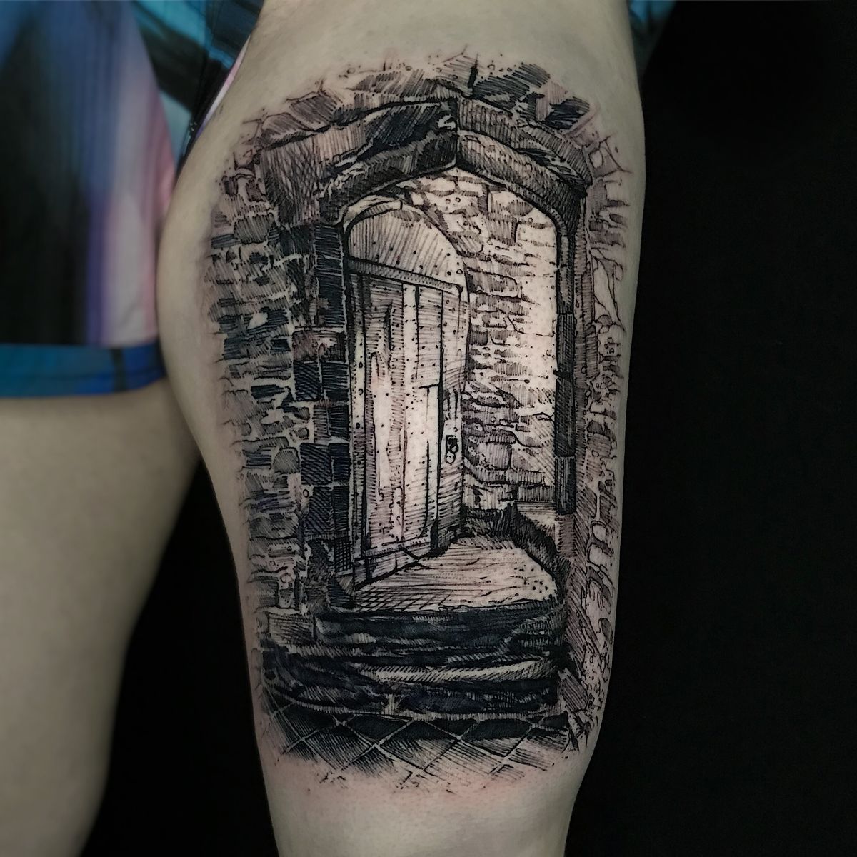 Tattoo uploaded by Simone Camilloni • Sketch style vintage door done in