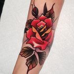 Rose Tattoo . . . . #tattoo #tattoos #tattooartists #tattooartist #dfw #dallas #denton #lewisville #neotraditionaltattooers #neotraditionaltattoo #rebelmusetattoo #benamostattoos #dallastattooartist #flowermound #roses #rosetattoo #colortattoo #rose #flo