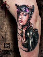 Art by Shannon Maer. One session. #tattoo #ta2 #tattz #colortattoo #realistictattoo #realism #inkwork #inkstagram #inkart #inkaddict #tattooist #rusttermit #catwoman #dc #comics #shannonmaer #cheyenne #worldfamousink #тату #женщинакошка @cheyenne_tattooequipment @worldfamousink @shannonmaer