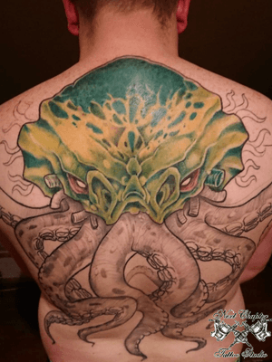 Cthulhu continuation for @maxwjm the colour and extra shading is bringing it all together nicely. Looking forward to the next session on this piece. Next Chapter Tattoo and Piercing Studio24 Abbotsbury Road Morden SM4 5LQ Tel: 0203 8374908www.nextchaptertattoo.com#Cthulhu #Cthulhutattoo #colourtattoo #inked #tattoo #tattoostudio #backtattoo #backpiecetattoo #dedication #menwithtattoos #customtattoo #Tattooartist #Morden #Tattoolondon #London #Sutton #Carshalton #Merton #Mordenhallpark