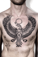 Chest tattoo, god of Sun, Epypt, Ra