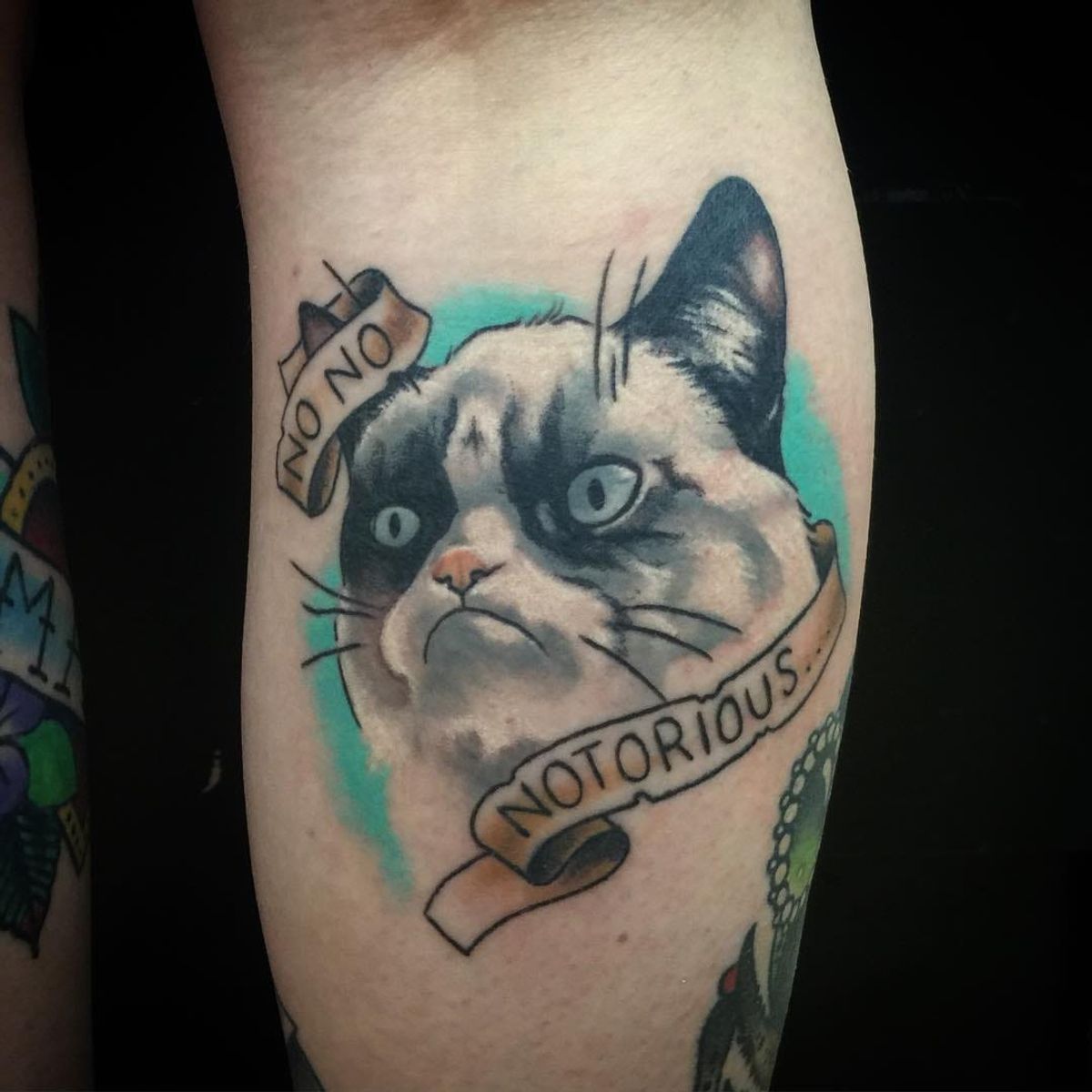 Tattoo uploaded by Tattoodo • Grumpy Cat tattoo by Erin of Dark Valley ...