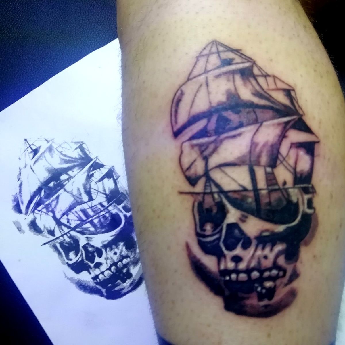 Tattoo Uploaded By Majd Bou Ismail • Skull Ship Shipwreck By Taymachine