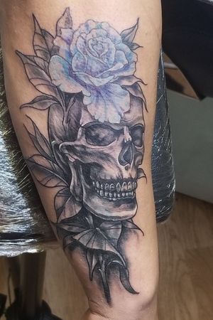 Flower on skull