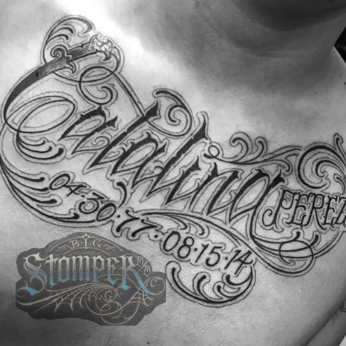 Tattoo uploaded by Big Stomper • #FREEHANDLETTERS #BLACKANDGRAY # ...