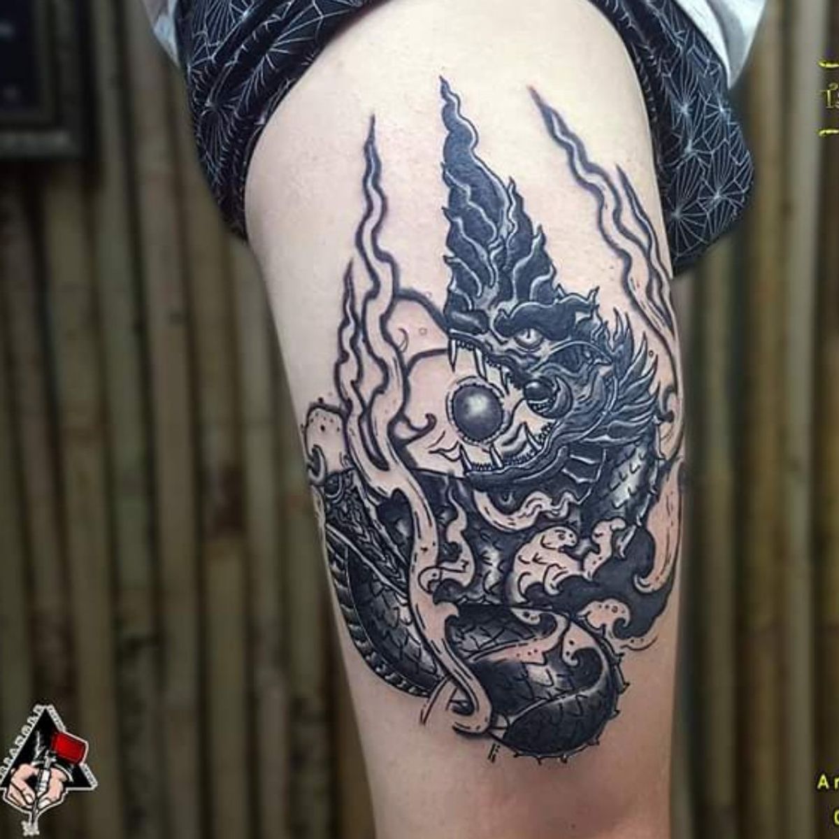 Tattoo uploaded by The Tattoo Bar • Myanmar Traditional Dragon Tattoos