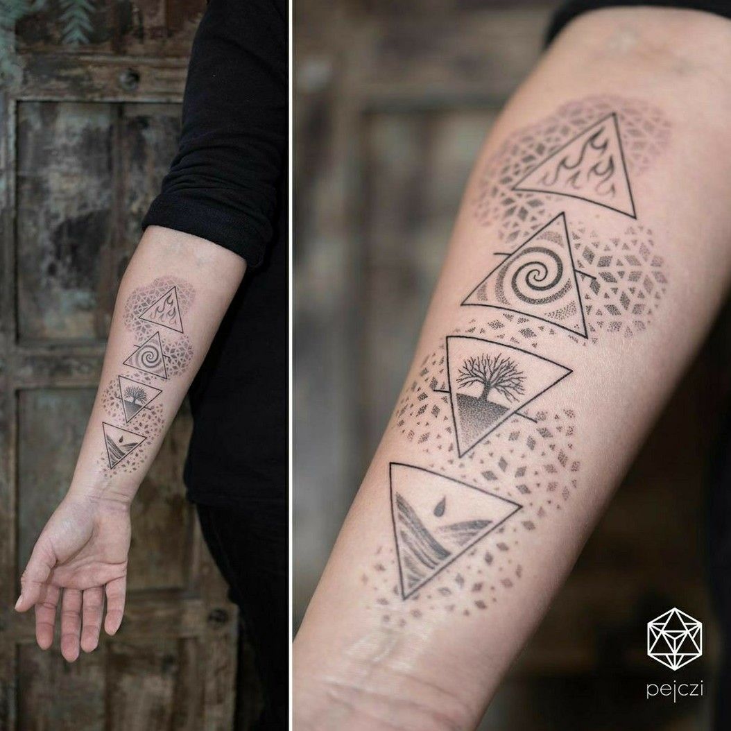 Mhatz Tattoo  The 4 Elements in Geometric Symbols PM  Facebook