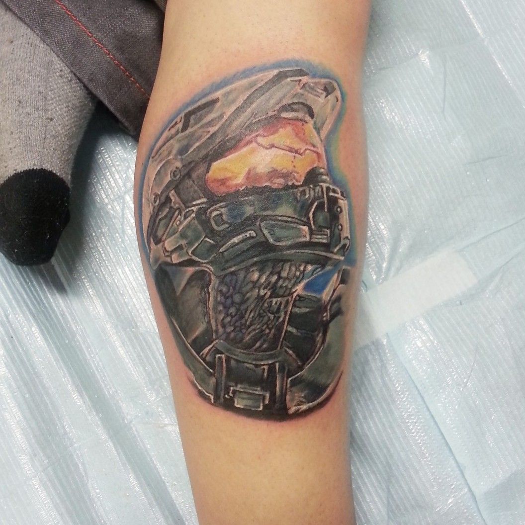 Tattoo uploaded by Andy  masterchief halo videogame my Halo cover up   Tattoodo