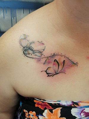 Pastel watercolour tattoo