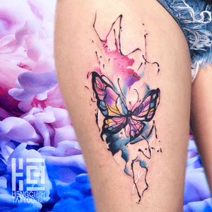 Butterfly watercolor🦋 I made some modifications to the pictures that the guests brought. The ending is perfect.