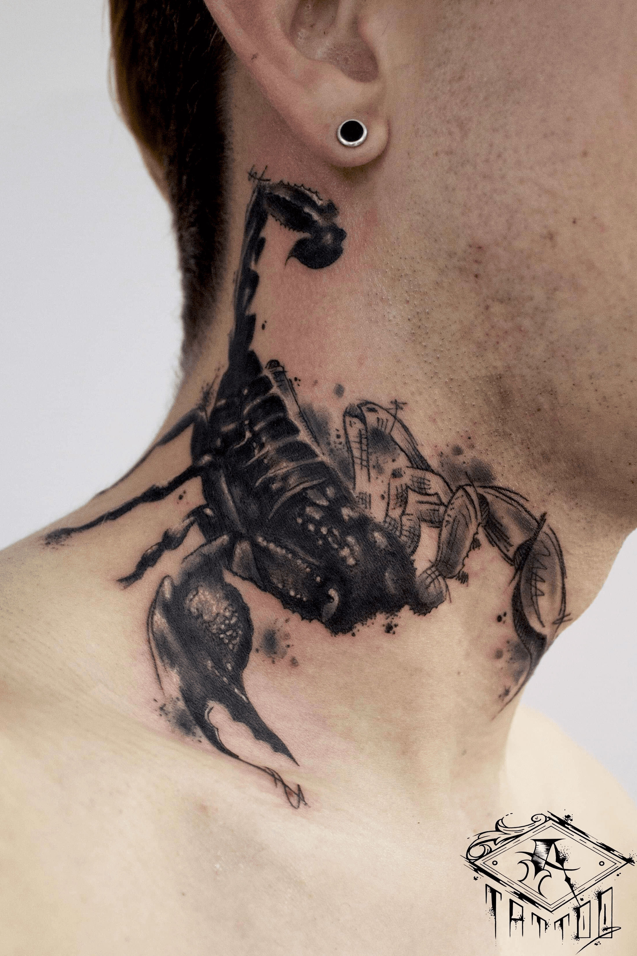 scorpion outline tattoo