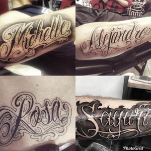 #FREEHANDLETTERS Done by our artist #Mr.FloresTattoosStop by or call our shop for an appointment 