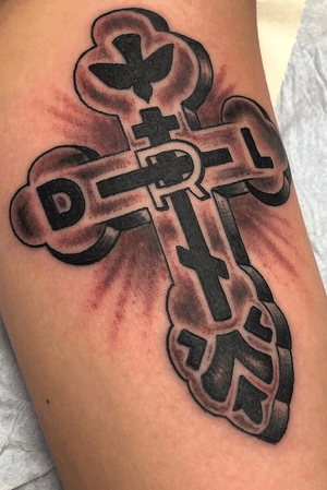 Memorial cross for my grandfather done by Jarrod Connolly