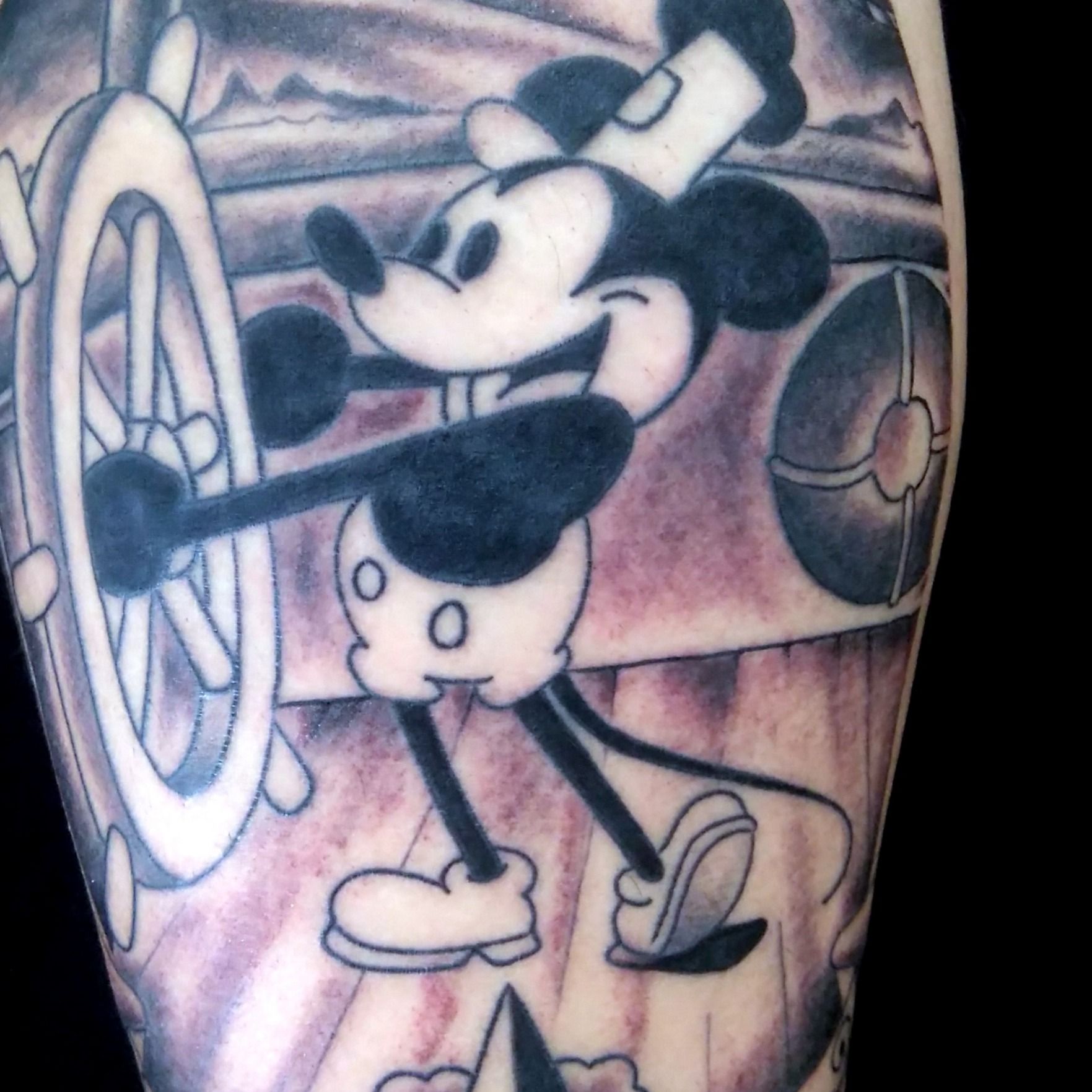 Old Mickey mouse tattoo  Mickey mouse tattoos Disney tattoos Mickey  tattoo