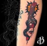 Dagger tattoo neo traditional #dublintattoo #tattoodublin #tattooneotraditional #daggertattoo 