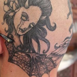 Black and grey, Face, Horns, Head tattoo