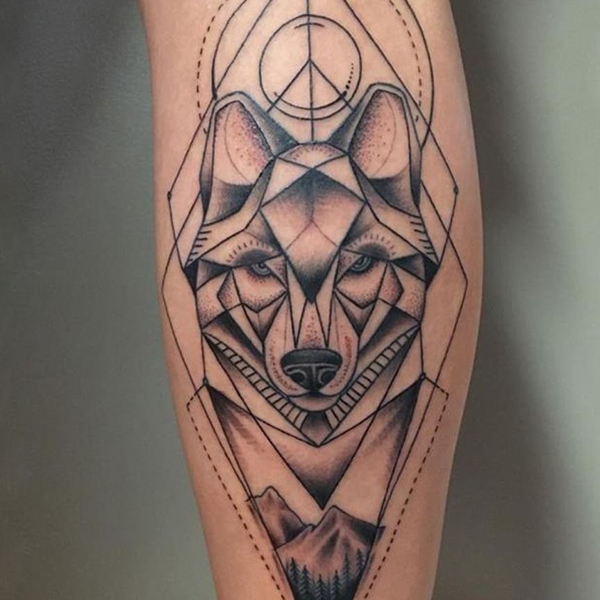 Geometric Wolf Tattoo Idea  BlackInk
