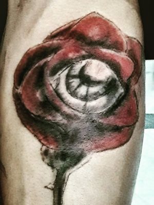 Client wanted a rose with an eye in the center.  I added hour, minute,  and seconds hangs within the eye to represent when he recieved it via his request.  