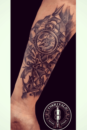 compass and anchor tattoo 