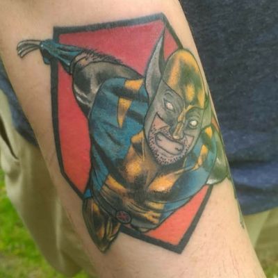 #tattoo #tattoos #colortattoo #colorful #marvel #superhero #mutant #xmen #uncannyxmen #wolverine #weaponx #logan #jameshowlett #ComicBookTattoo #fusionink #nhtattoo #greenlandnh #splatterpalettetattoo #forearmtattoo #popculturetattoos 