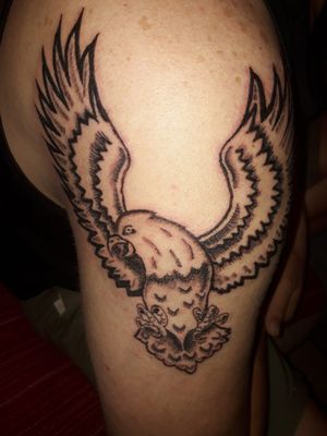 Eagle tattoo in progress.