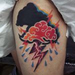 Tattoodo App Best tattoo by Sebastian Zamora Santelices #Sebastianzamorasantelices #tattoodoapp #besttattoos #cooltattoos #tattoosformen #tattoosforwomen #bigtattoos #smalltattoos #color #lightning #cloud #upperleg