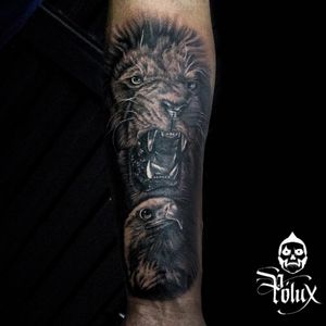 Lion tattooShadow tattooTattoo pereira Colombia 