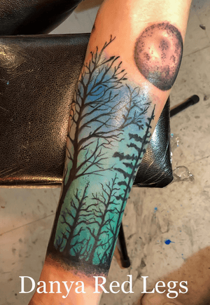 tree tattoos on calf