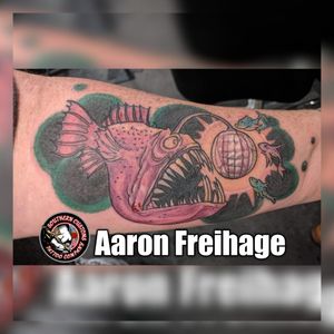 Artist: Aaron FreihageThe other day,Aaron did this angler fish on a client.  It was her very first tattoo!  Thanks for looking.★★★★★★★★★★★★★★★★★★★Southern Customs Tattoo Company1503 Hope Mills Rd.Fayetteville, NC 28304(910) 920-2683★★★★★Social Media Links★★★★★Facebook Link:https://www.facebook.com/SouthernCustomsTattooCompany/Instagram:@SouthernCustomsTattooCo@SouthernCustomsBrand@tattoosbyaaronf@irishted32Google+:plus.google.com/+SouthernCustomsTattooCompanyTumblr:https://southerncustomstattoocompany.tumblr.comYelp:https://m.yelp.com/biz/southern-customs-tattoo-company-fayettevilleFoursquare linkhttp://4sq.com/2slKpCt