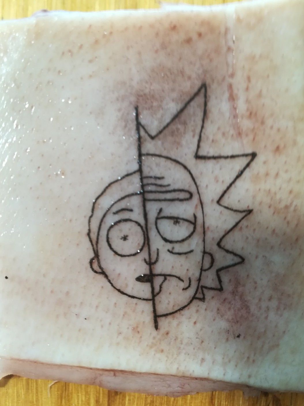 rick and morty tattoo drawing
