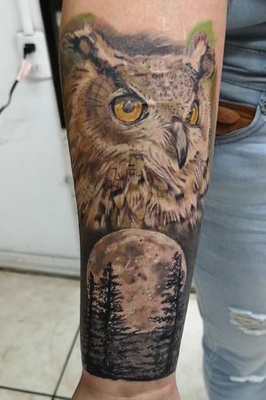 Tattoo by DG in Eternaltattoo Cr #owl #night 
