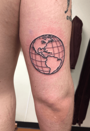The Western Hemisphere on a globe. 