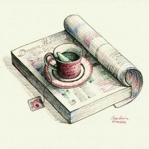 #teacup #book #drawing