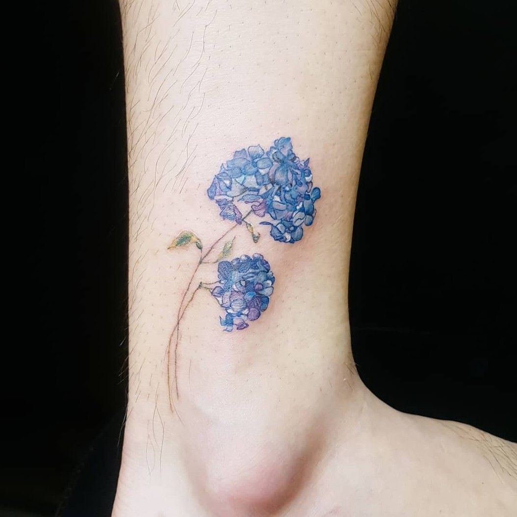 Tattoo tagged with flower small wickynicky tiny hydrangea ankle  ifttt little nature illustrative  inkedappcom