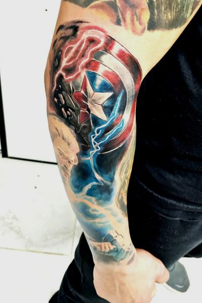 Thor Inspired Marvel Tattoo Design – Tattoos Wizard Designs