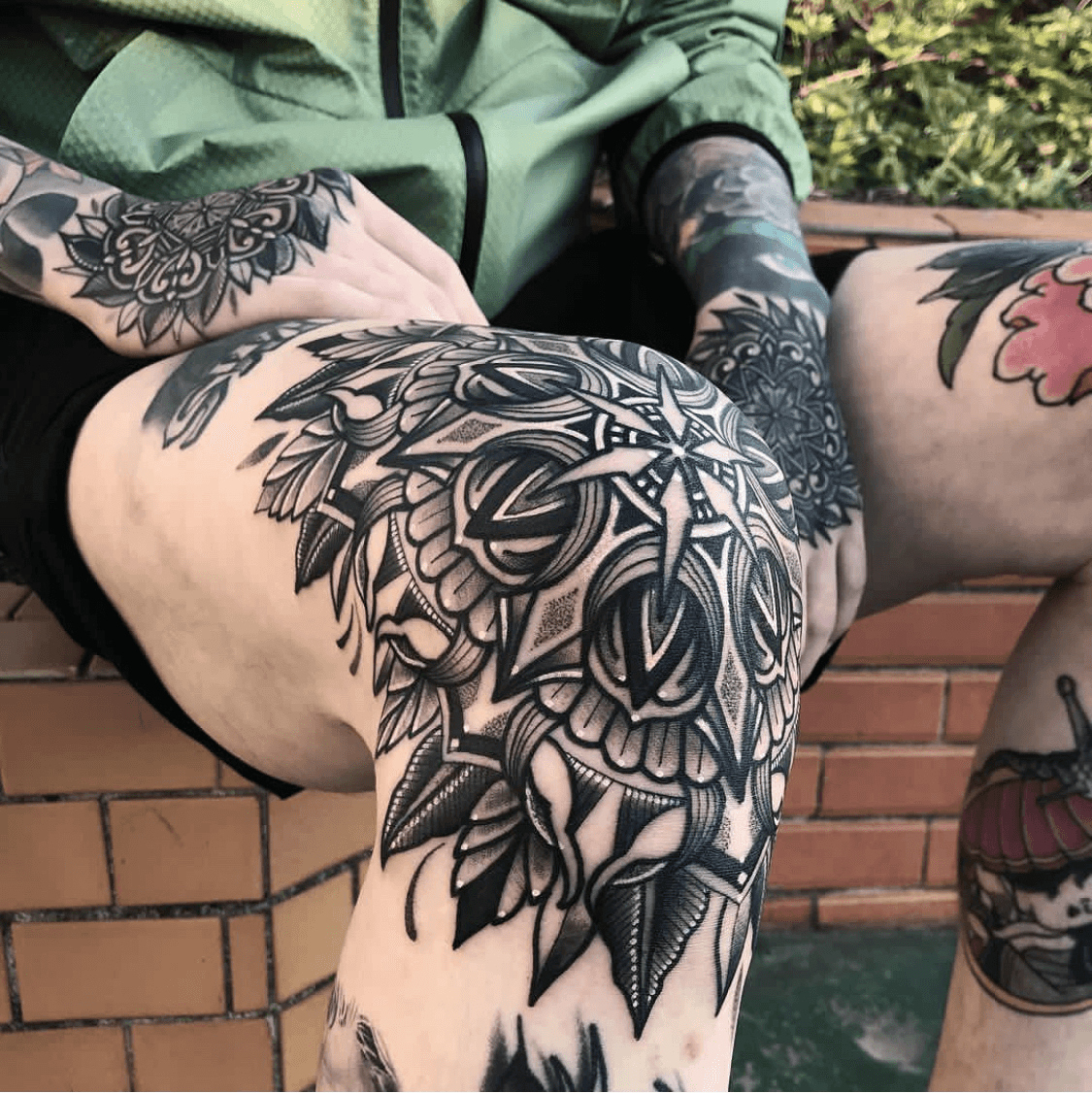 Tatuagem no joelho Tatuagem Tatuagem na perna