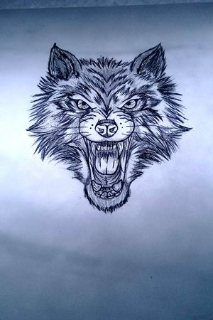 Wolf head design 